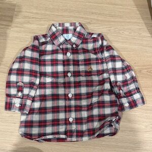 GAP Baby Plaid Shirt in Red and Cream